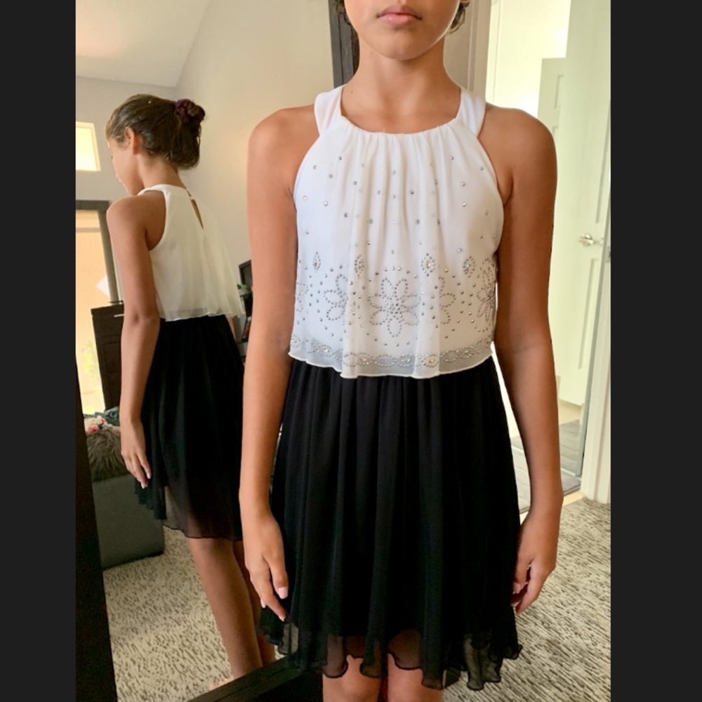 Black and white formal dress